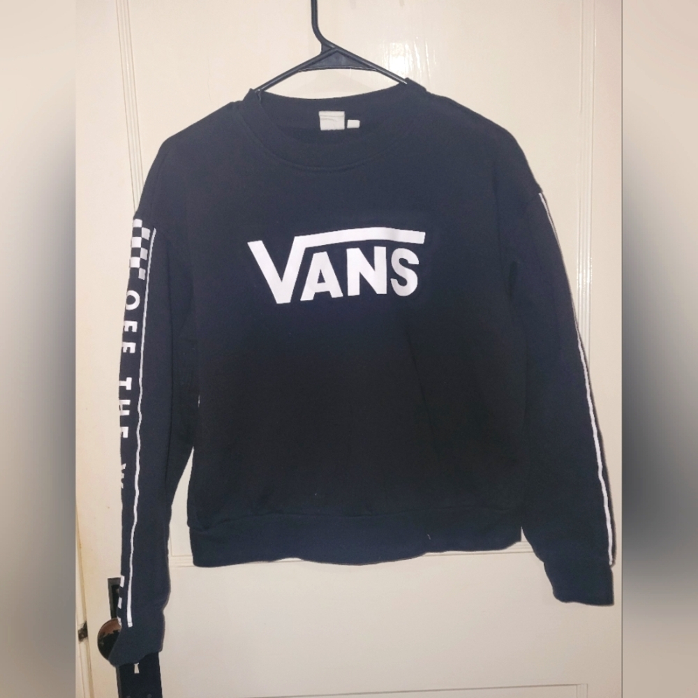 XS black and white Vans sweatshirt